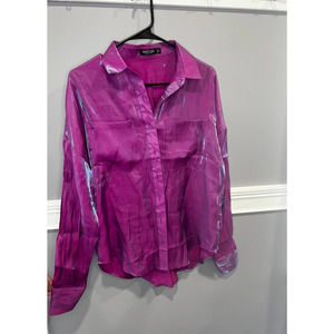 Nasty Gal Iridescent Button Down